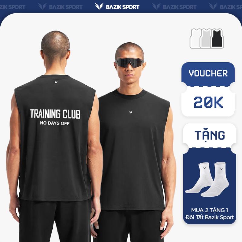 Áo Tanktop Thể Thao Bazik Training Club Vai Rộng Oversize Co Giãn, Thoáng Khí, Đa Năng Vận Động