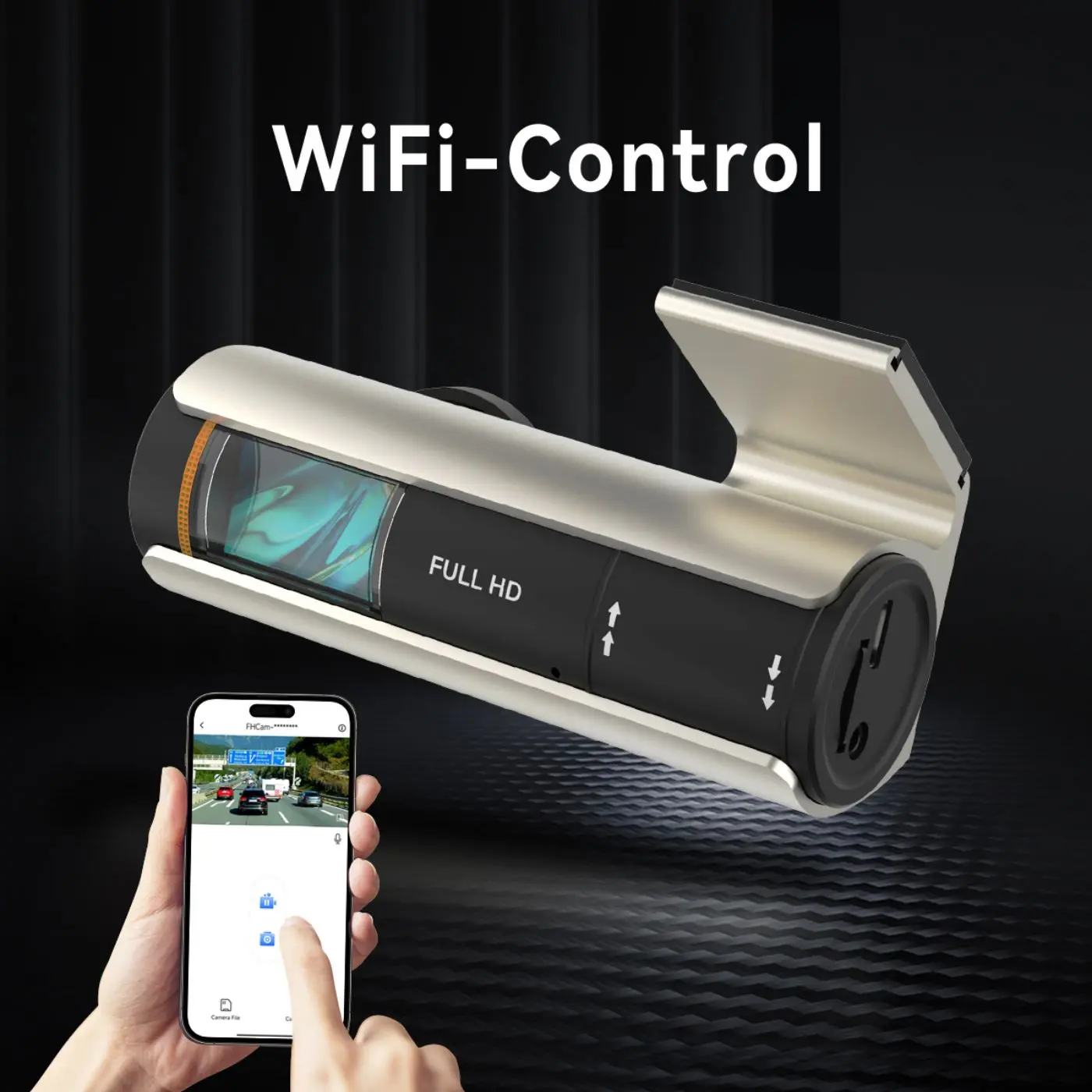 Front 2K mini dash cam, 1440P car camera with wireless network, WIFI dash cam with WDR night vision function, wide-angle, G-sensor
