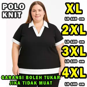 kaos baju polo knit Wanita cewek perempuan jumbo big size oversize regular regular standar kasual casual formal katun best quality hitam putih abu navy xl xxl xxxl xxxxl 2xl 3xl 4xl 5xl 6xl 7xl 8xl 9xl 10xl lengan pendek ventt