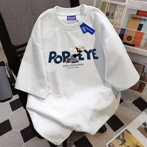 Popeye Cetakan yang menyenangkan Gaya Amerika baju atasan wanita terbaru kaos pria oversize couple t shirt vintage