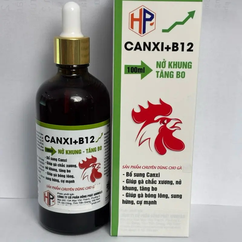 CANXI B12 Pro Max dùng cho gà yếu chân trụ, té gió, đá bo tốt, dẻo dai, chắc xương, nuôi gà nở khung xương, tăng nước máu, nuôi gà đòn, gà tơ, dùng cho gà con, tơ, gà nuôi đá 2