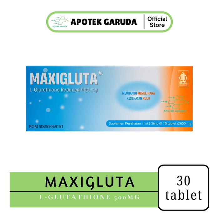 khasiat l-glutathione plus Promo MAXIGLUTA | L-Glutathione Reduced 500mg 30 Tablet | Antioksidan Untuk  Mencerahkan Kulit Tubuh - Kab. Tasikmalaya - Apotek Garuda