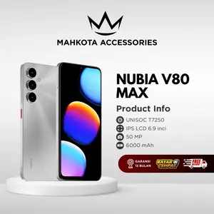 {PRODUCT LIVE}NUBIA V80 MAX RAM 8GB+8GB ROM 128 GB Smartphone Layar 6.9" HD 120Hz, Baterai 6000mAh Fast Charging GPS Turbo