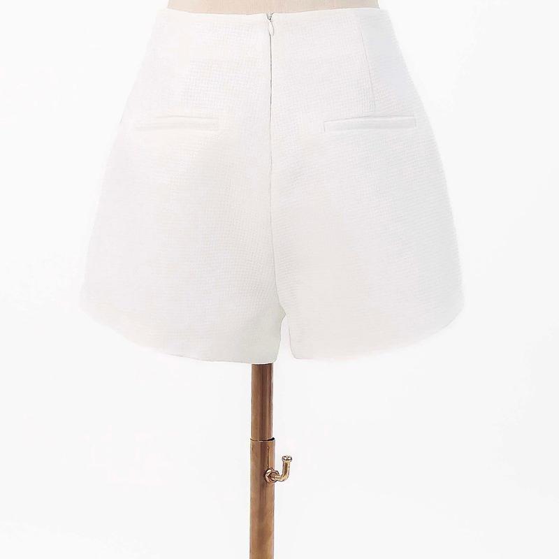 Tessia Tweed Co-ord Shorts in White 6