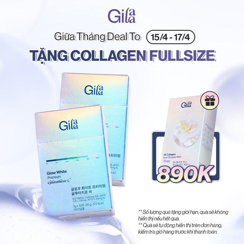Combo 2 Hộp Bột Ngậm Trắng Da Toàn Thân Glutathione C Gilaa (3gx60 gói )
