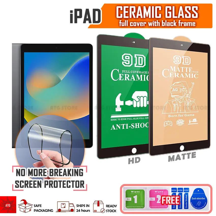 iPad Ceramic Screen Protector iPad Soft Tempered Glass | iPad Pro 12.9 11 iPad Air 1 2 3 4 iPad 8 9 10 Mini 6