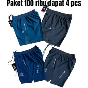 Paket 100rb Dapat 4pcs Celana Running Pria Gym Parasut Elastis Sport