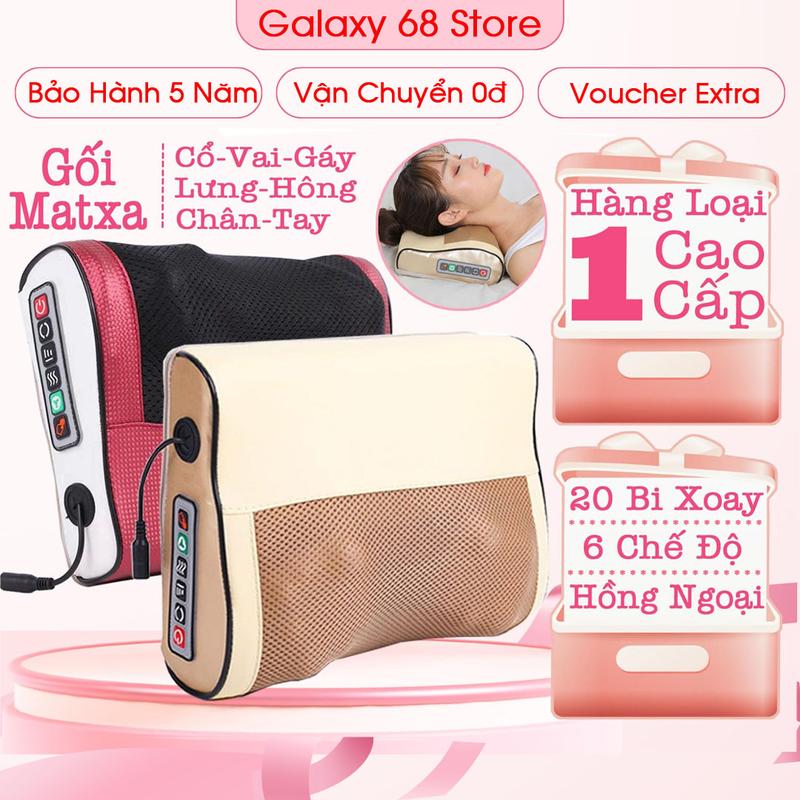  Máy Massage Cổ Vai Gáy Hồng Ngoại 20 Bi Xoay Gối Matxa Đa Năng 3 Cấp Độ Có Đảo Chiều 