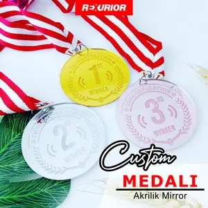 Medali Custom Akrilik Mirror Desain suka suka I Rexurior