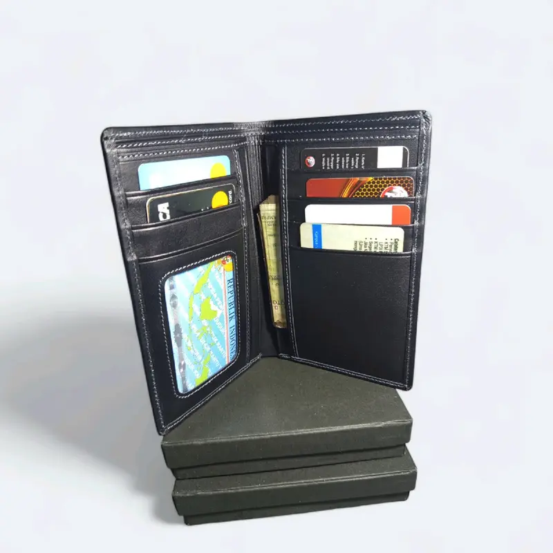 Dompet Kulit Pria 3/4 Asli Tanpa Slot Tengah - 100% ORIGINAL - Kartu, Cowok, Cewek Uang dompet  kulit Kasual Elegant Wallets 1