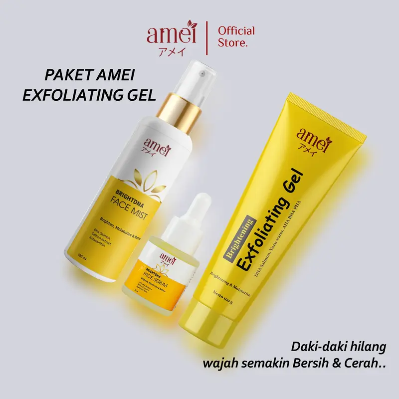 Amei Paket Exfoliating Dna Salmon Memudarkan Flek Hitam Di Wajah Pemutih Wajah Cerah Glowing Dan Segar 0