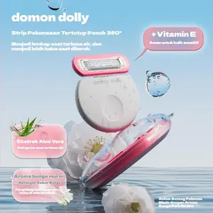 Alat Cukur Wanita domon dolly Comfortglide Razor Pelumas Nyaman Sensitive 5 Lapisan Blade 1 Gagang +2 kepala pisau Pisau Cukur Isi Ulang