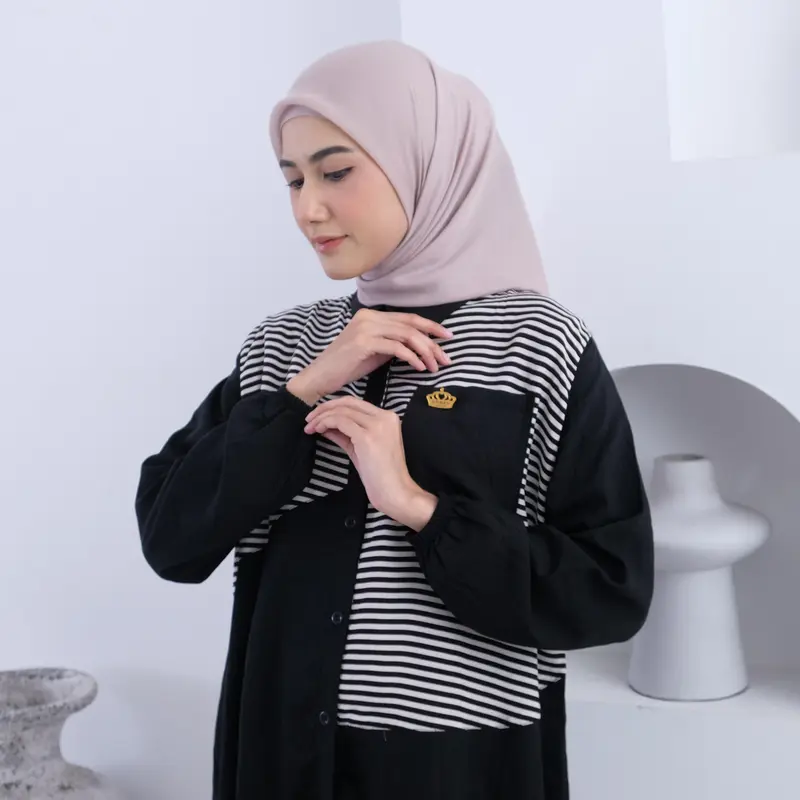 Sheza-YURA BLOUSE JUMBO KEMEJA OVERSIZE Wanita KOMBINASI Motif Katun Dewasa 1