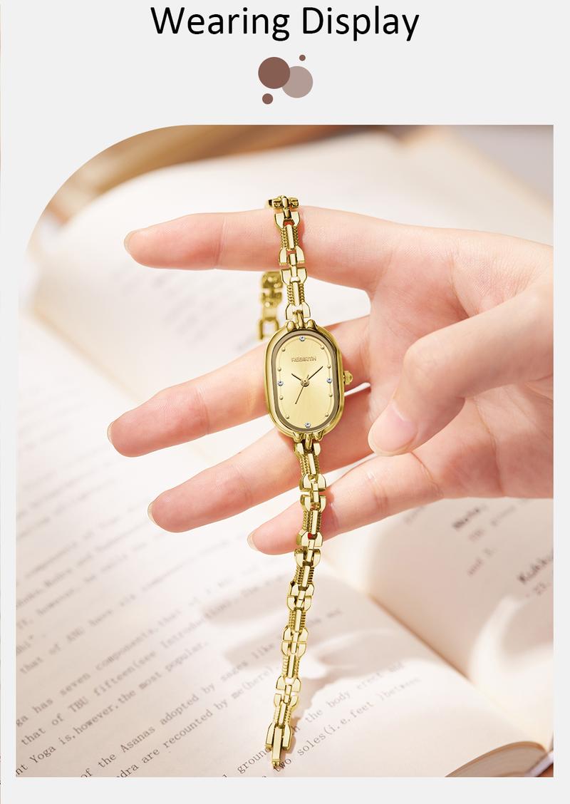 Product Introduction of 【003Harga telah diganti, cepat beli】REBIRTH Jam Tangan Wanita Kecil Korea Retro Gelang Berlian Wanita Anti Air Jam Tangan Cewek Original   REL0138 4