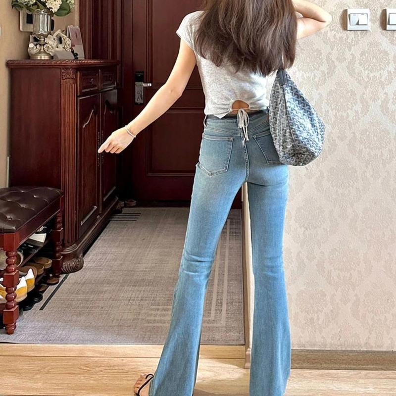 Kivi Garment Jeans Cutbray Wanita Highwaist Jeans Cutbray Stylish, Cutbray Denim, Sentuhan Flare Klasik,Celana Wanita, Celana Panjang Stretchy (Melar) 3