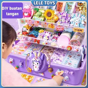Leletoys Paket Lengkap Mainan DIY Tangan untuk Anak Perempuan, Aksesoris Lengkap & Kotak Penyimpanan, Mainan Edukatif Kreatif & Hadiah Kreatif