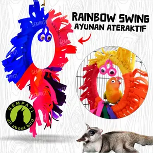 SEMPATI Mainan Burung Parrot Sugar Glider Ayunan Gigitan Lovebird Parkit Falk Panjatan Hamster Rainbow Rnbsw