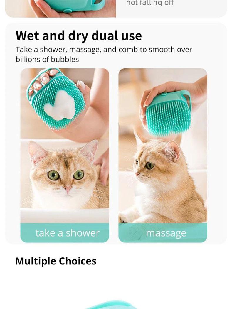Product Introduction of pet Puppy Big Dog Cat brush Bathroom Bath Massage Gloves Brush Soft Safety Silicone Pet Accessories for Dogs Cats Tools Mascotas Products 19