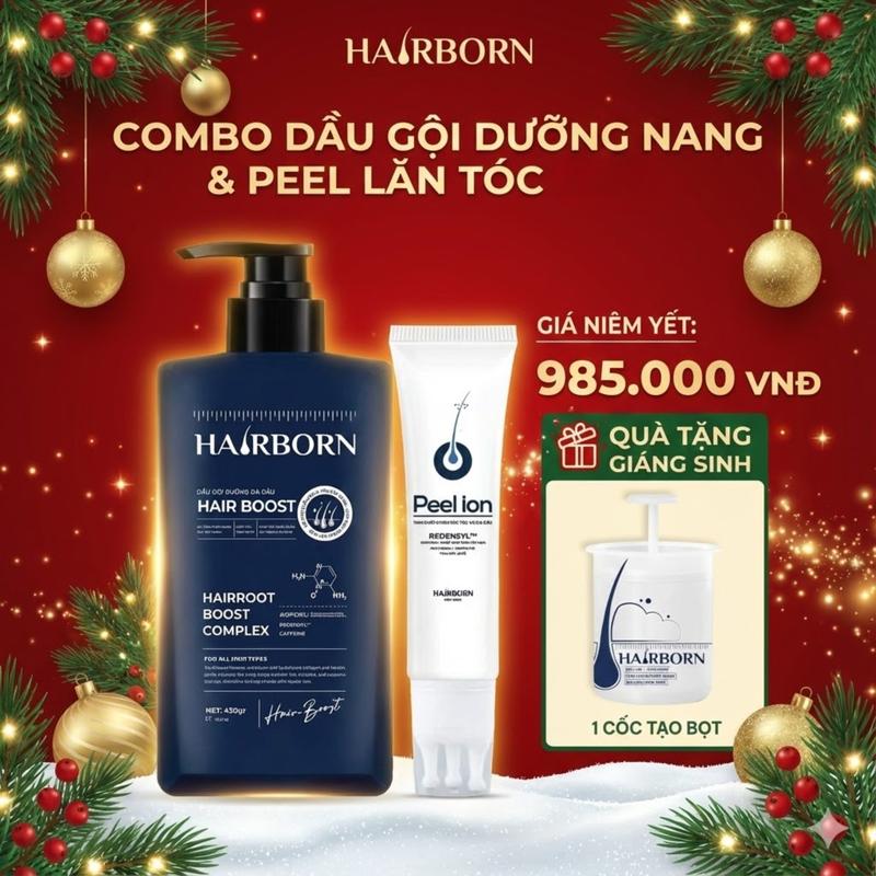  Bộ Đôi Chăm Sóc Da Đầu Peel-ion & Hair-Boost dưỡng da đầu chuyên sâu Hỗ trợ chăm sóc tóc từ gốc. 