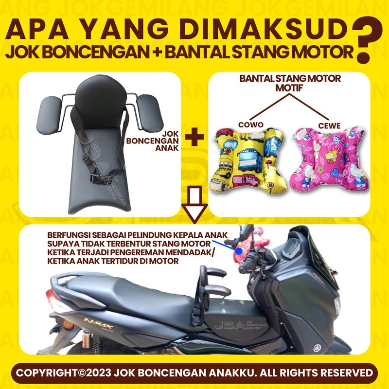Kursi Jok Boncengan Anak Dudukan Portable Motor Matic YAMAHA NMAX NEW 2020 - 2024 Dilengkapi Besi Sandaran Tangan dan Punggung juga Sabuk Pengaman Busa Empuk Tebal PNP Anti-Goyang Rangka Dudukan SNI 5