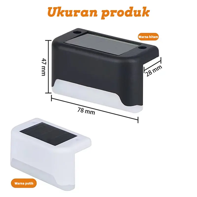 Lampu LED Tangga Tenaga Surya,  Lampu Tangga Tenaga Surya, Lampu Taman,  Lampu Pagar Tangga,  Lampu Hias Teras Tahan Air, Panel Dekoratif Rumah Taman, Lampu Sensor LED Tanpa Listrik Tenaga Surya 5