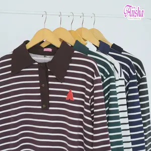 AIISHA | Lovey Shirt Kaos Panjang Premium Quality Bahan 100% Soft Cotton | Kaos Wanita Premium