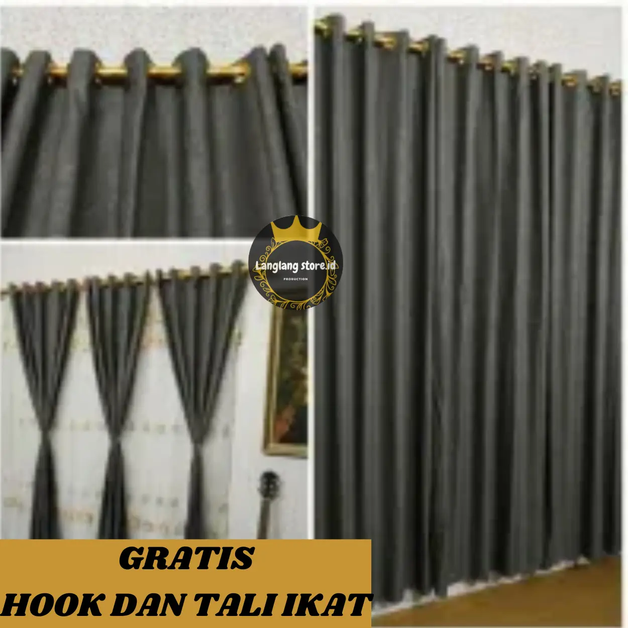 [PAKET 6Pcs] GORDEN EMBOS AESTHETIC MODERN GORDEN JENDELA Hordeng Pintu