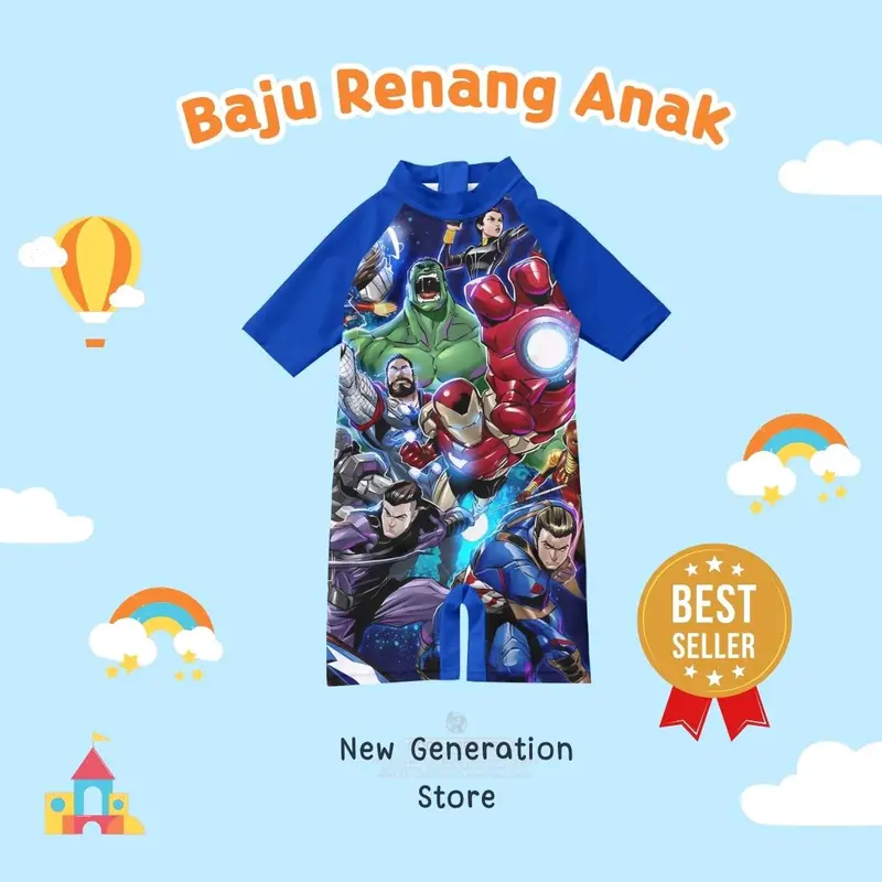 Baju renang anak laki-laki motif karakter Spiderman usia 1-10 tahun // Baju renang anak Laki-laki motif karaktek lucu // Baju renang anak Laki-laki // Baju renang anak // kids swimsuit // Sunsuit // Baju renang Bayi 3