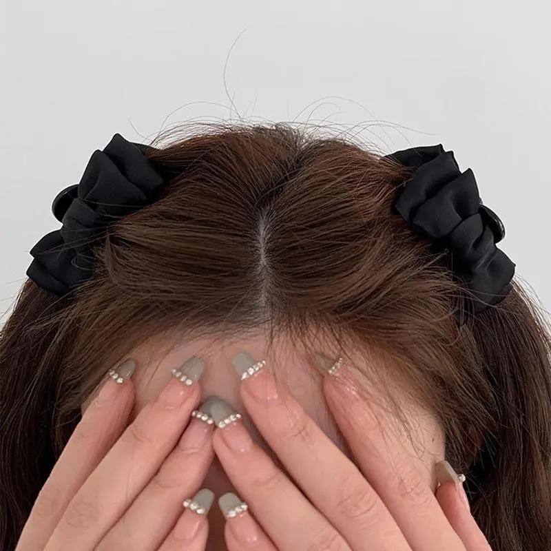 Đen Bow Mini Tóc Claw Clip Ngọt Ngào Trang Trí Nhỏ Bang Clip Cho Phụ Nữ Cô Gái…