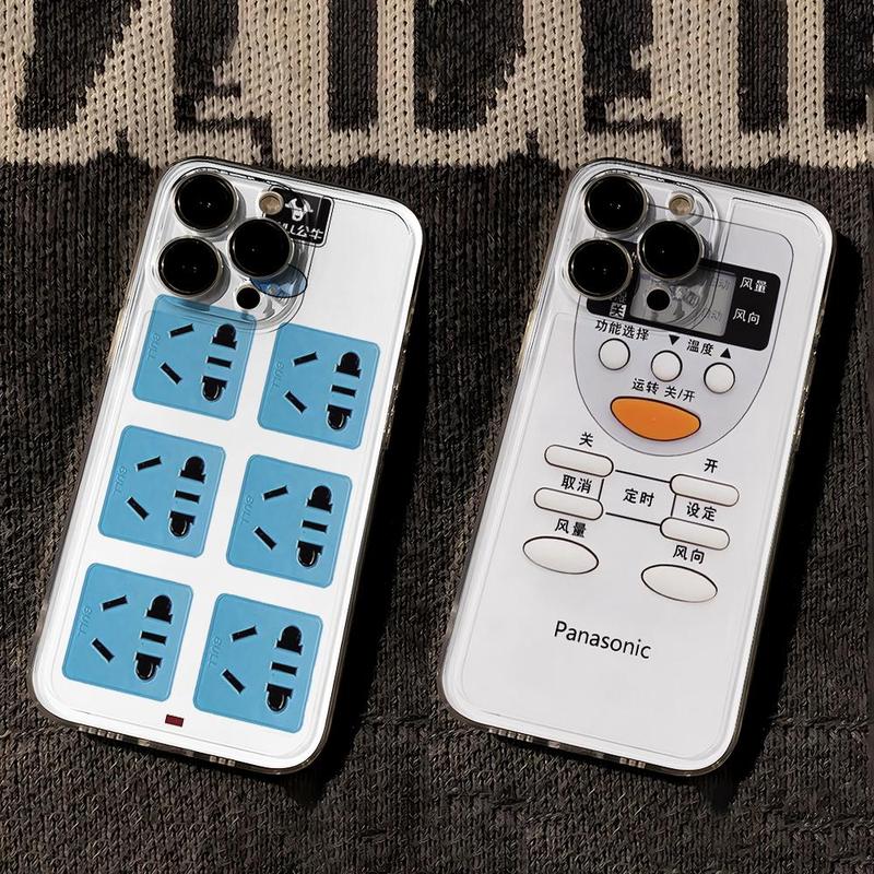 Transparent case, creative simulated air conditioner remote power strip, funny…