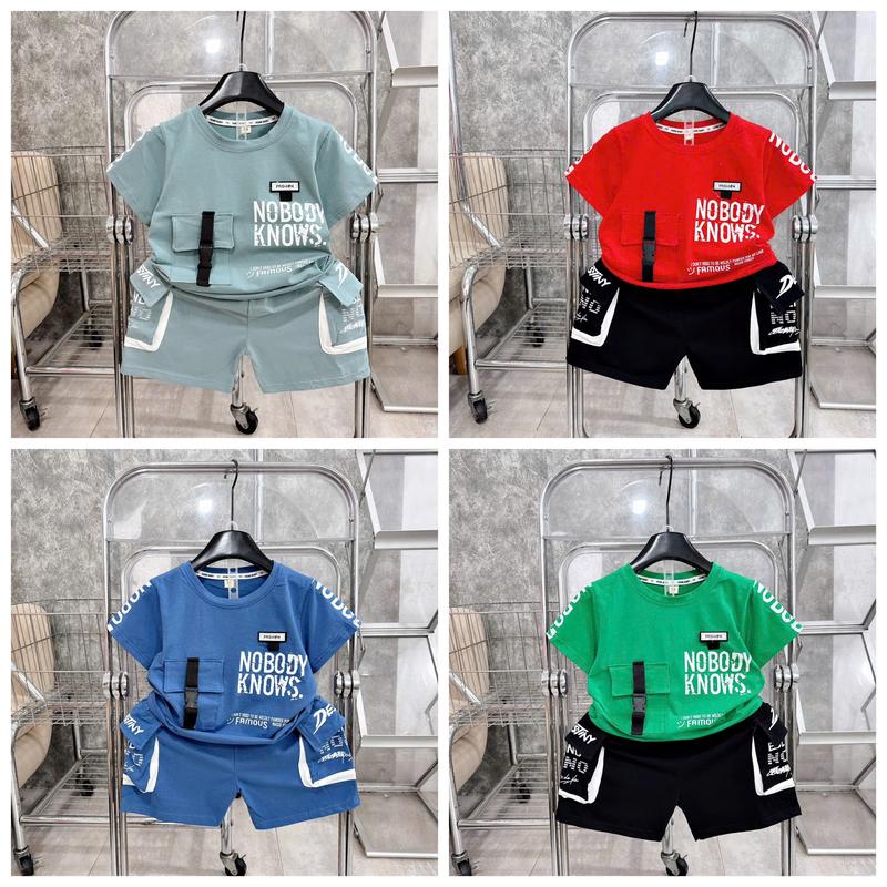 CT45 Đồ Bộ Cotton Túi Hộp NOBODY Chất Mềm Mịn Mát Cho Bé Trai Mang Đi Học Đi Chơi Size Từ 12-37kg