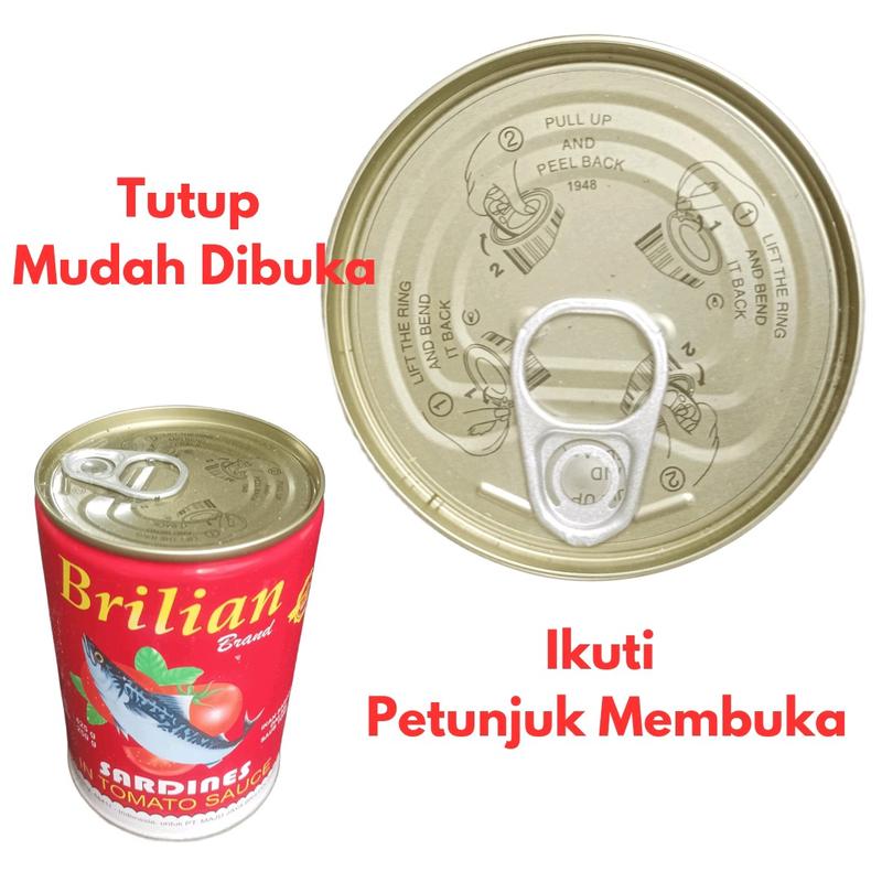 Brilian sardenis praktis siap masak ikan sarden saus tomat dalam kaleng 425gr (kaleng besar) Exp date 3 tahun 1