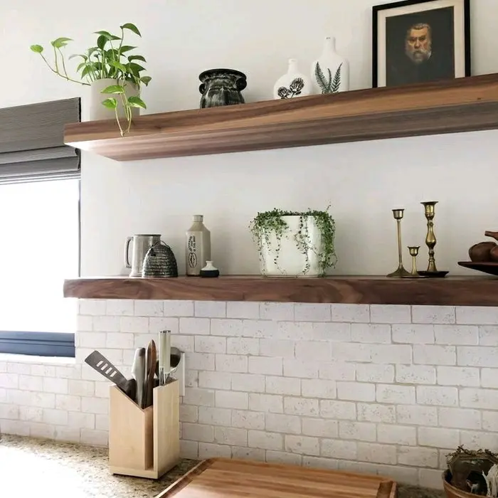 Rak Penyimpanan Buku Ambalan Dinidng Panjang 1 Meter Elegan untuk Ruang Tamu - Furniture 4