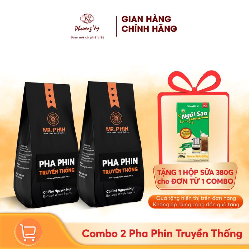COMBO 2 Cà Phê Mr. Phin Pha Phin Truyền Thống 500g bán quán cafe đậm vị chuẩn pha phin Phương Vy Coffee