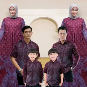 cod bisa pisah - damar maroon / baju batik cuople keluarga ayah ibu dan anak laki-laki size M L XL XXL