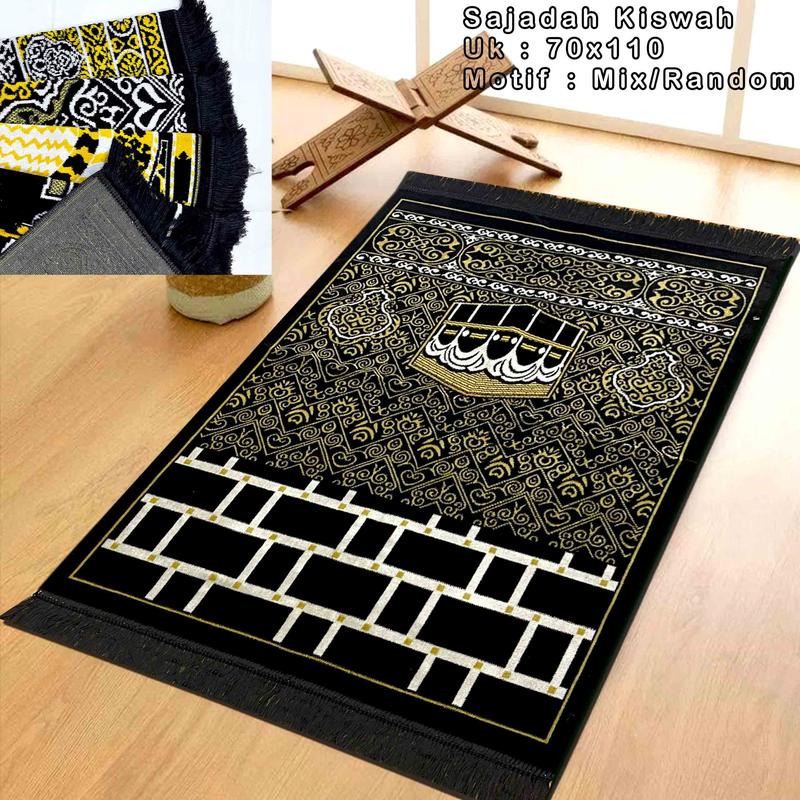 Product Introduction of Sajadah Kiswah Hitam Dewasa Bahan Bludru Ukuran 70*110 cm Motif Kiswah Perlengkapan Sholat 20
