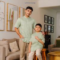 Gambar Coop Design - Emir Koko Couple Ayah Anak Dewasa Bordir Kurta Kerah Changi Collarless Katun Polos Lengan Pendek Pria - Sage, 4 - Anak dari Coop Design Kota Bandung 4 Tokopedia