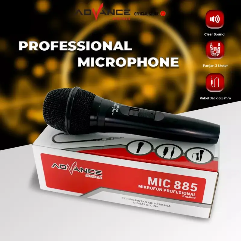 Advance Karaoke Profesional Dynamic Microphone Mic Kabel MIC-884 dan MIC 885 1