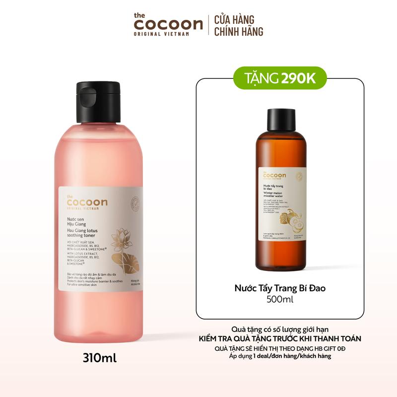 Bigsize - Nước sen Hậu Giang (toner) Cocoon giúp phục hồi đa nhiệm cho da rất nhạy cảm 310ml