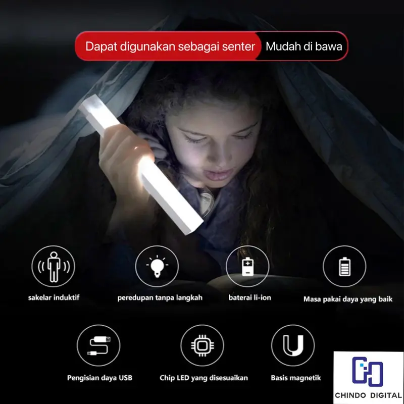 [CDOS] Lampu Sensor Gerak Magnetic Motion Sensor Lampu Stick Panjang LED Lampu tombol multifungsi 6