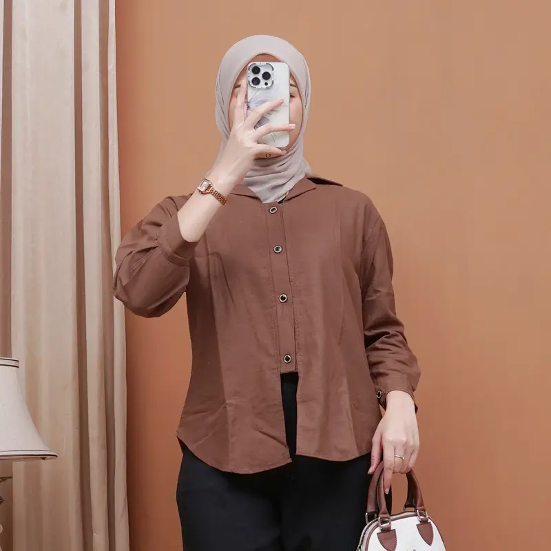 Amary Top Outer Linen Atasan Wanita / Kemeja Oversized / Kemeja Linen Terbaru 3