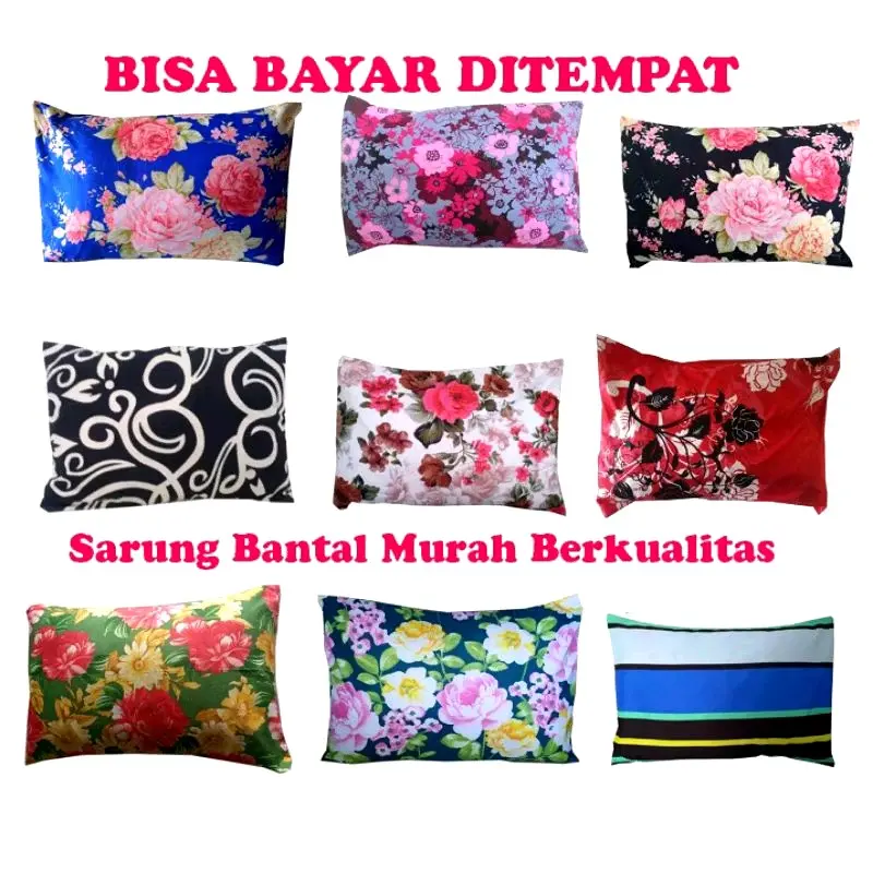 isi 4pcs sarung bantal termurah, lembut/halus/tidak luntur. dari bahan Katun