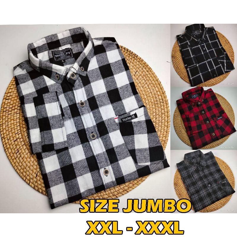 KEMEJA FLANEL JUMBO BIG SIZE XXL - XXXXL Unisex Exklusif 2023 (Distro) Fashion Pria 0