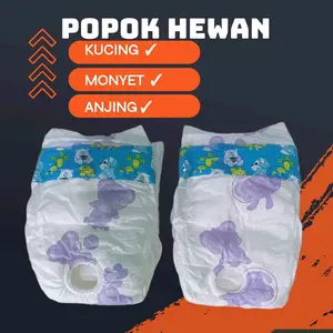 Isi 24pcs New Popok Hewan Extra Lubang Ekor Pampers Kucing Monkey Monyet Pispot Diapers Murah Ukuran S
