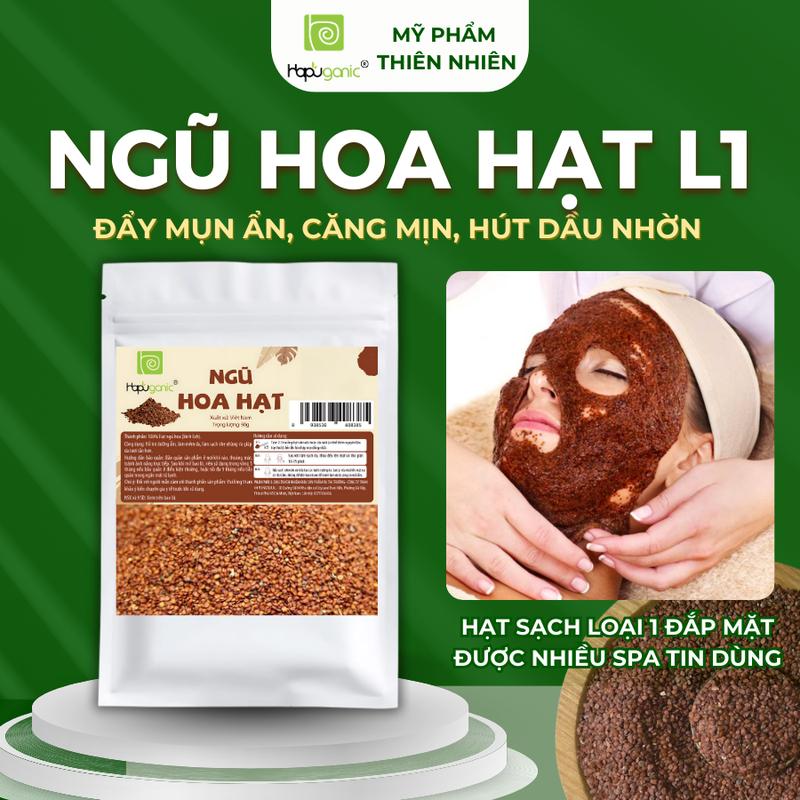  Hapuganic Ngũ Hoa Hạt Hạt Đình Lịch Đắp Mặt Hapuganic Mask - Đẩy Mụn Ẩn Căng Mịn Hút Dầu Nhờn - Mỹ Phẩm Thiên Nhiên Việt Nam 