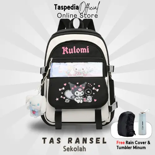Tas Sekolah Anak Perempuan SD SMP SMA Karakter Kartun CINNAMOROLL Tas Punggung Wanita Fashion Remaja