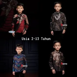Kemeja Batik Anak Laki-Laki Umur 2-13 Tahun Lengan Panjang Murah Premium