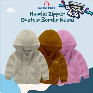 HOODIE ZIPPER ANAK BORDIR NAMA SWEATER ANAK LAKI LAKI PEREMPUAN JAKET RESLETING ANAK LUCU HOODIE CUSTOM NAMA ANAK Fashion
