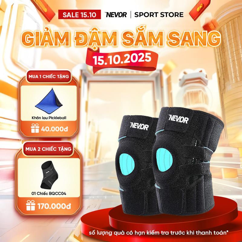 Bó Gối Thể Thao Cao Cấp BDG12 > 4 Thanh Trợ Lực, Free Size, Ổn Định Khớp Gối, Đàn Hồi Tốt, Thoát Mồ Hôi Nhanh, Chịu Lực Cao, Không Xô Lệch, Bó Gối Cao Cấp NEVOR phù hợp Chơi Thể Thao, Leo Núi, Đá Bóng, Bóng chuyền, Pickleball