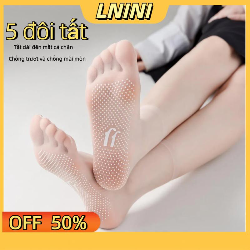 5 đôi tất nữ 4 độ dài tất nữ Tất mắt cá chân Tất bắp chân Tất giữ ấm đầu gối Tất đùi Tất giữa bắp chân Thoáng khí và bền Thích hợp để mặc hàng ngày Thích hợp cho giày cao gót và giày bệt Tất nhung màu mật ong Màu da